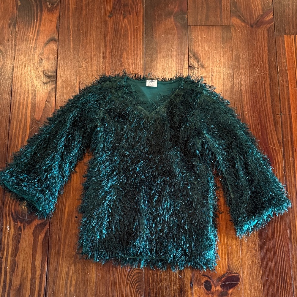 Fuzzy Green Sweater NWOT